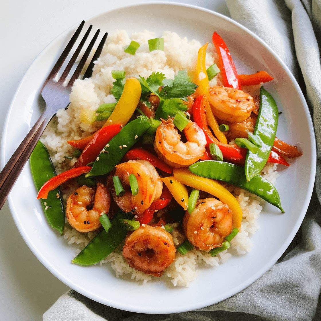 Ginger Garlic Shrimp Stir-Fry with Brown Rice