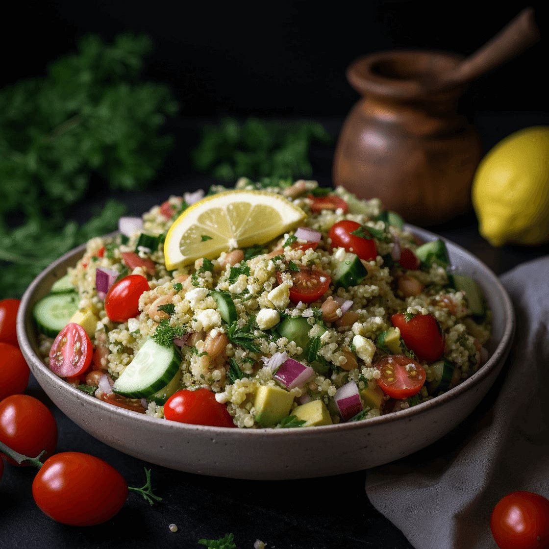 Quinoa Avocado Salad with Lemon-Dill Dressing