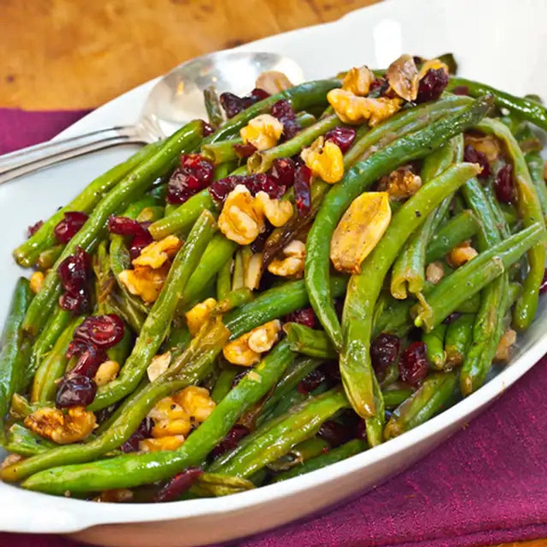 Roasted Green Beans with Cranberries and Walnuts by yummly