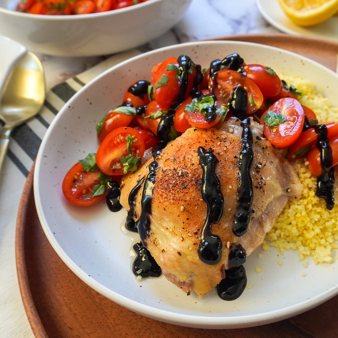 Bruschetta Chicken and Lemon Couscous