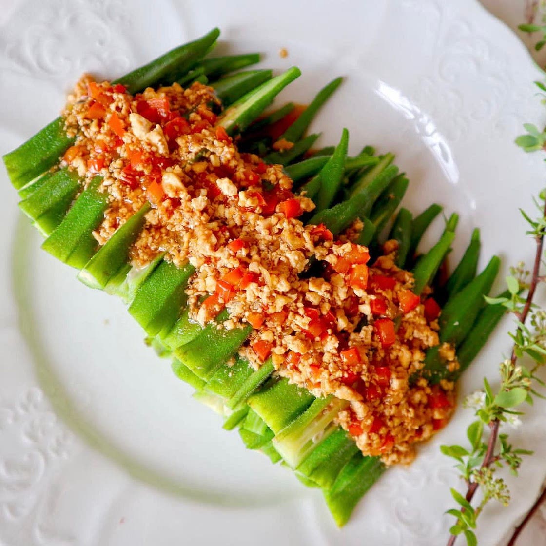 Spicy Okra recipe (onions and garlic free)