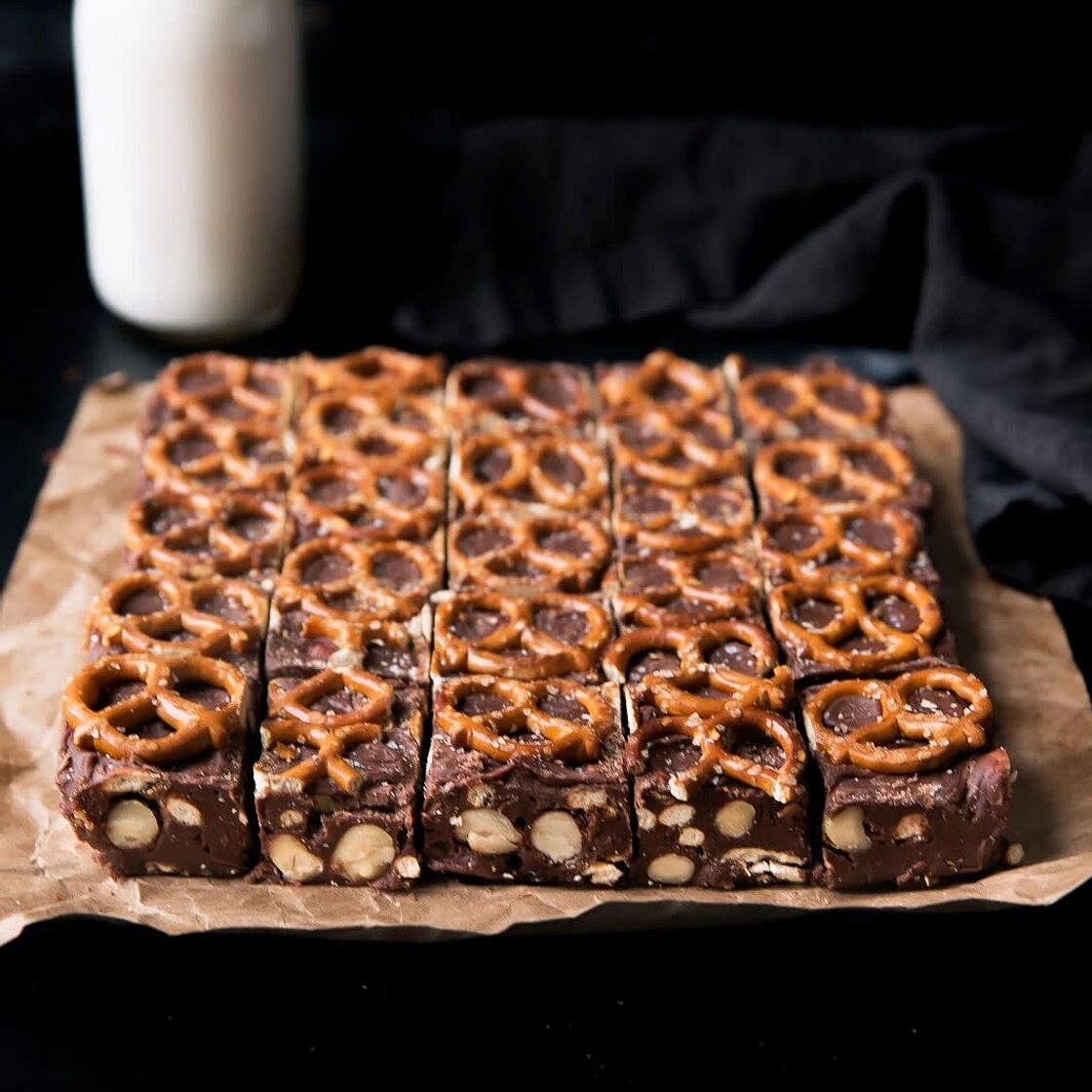 Salted pretzel Nutella fudge