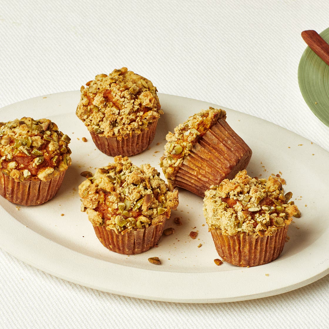 Triple Pumpkin Crumb Muffins