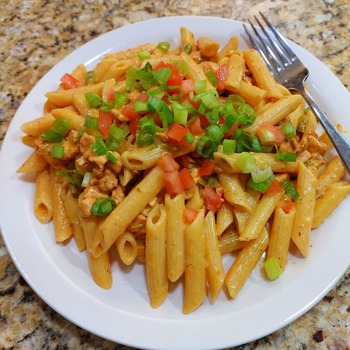 Blackened Chicken Penne with Charred Poblano & Monterey Jack Cheese