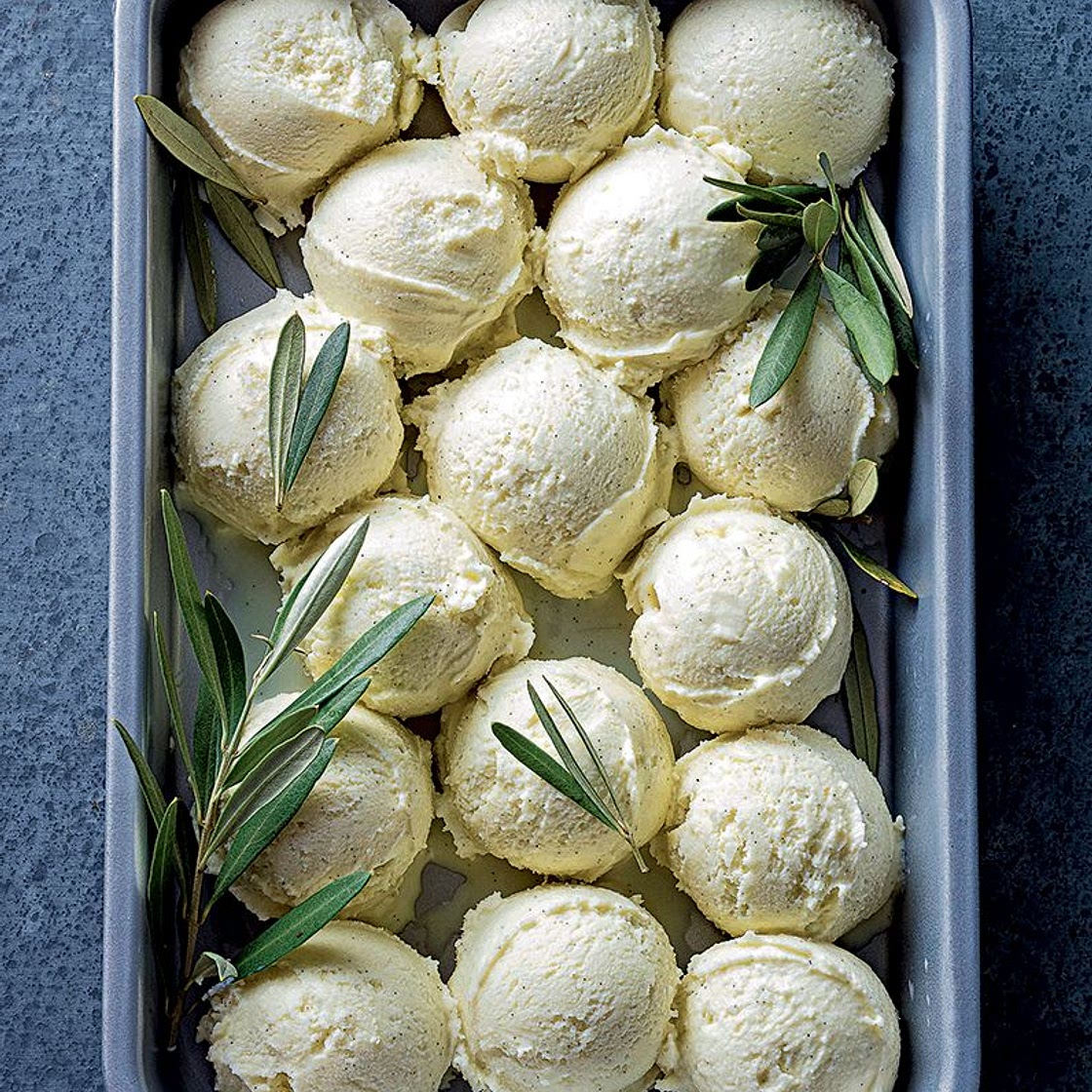 Glace à l’huile d’olive