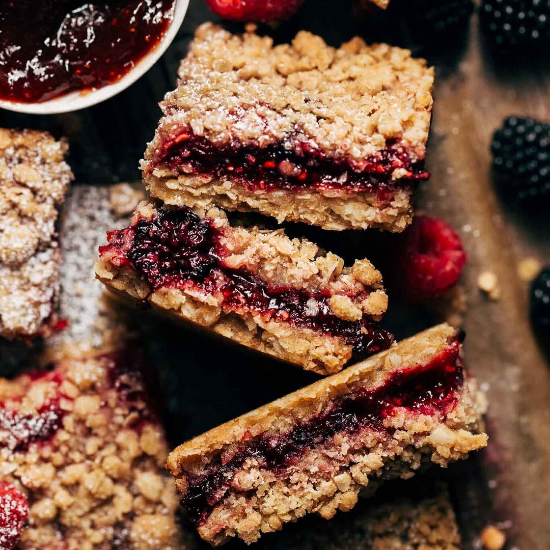Brown sugar berry crumble bars