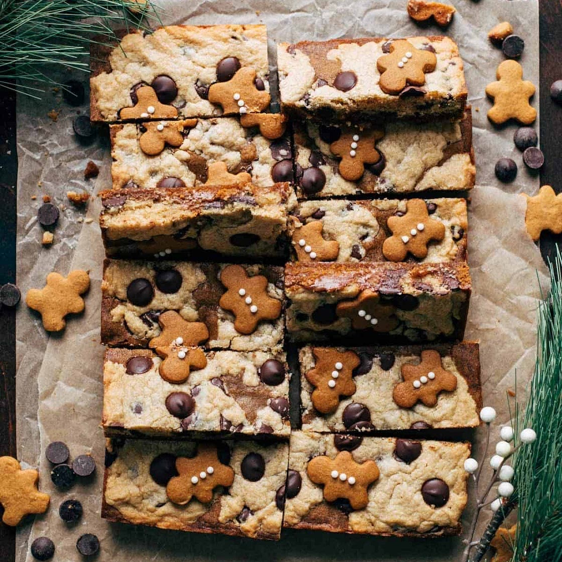 Gingerbread cookie dough bars