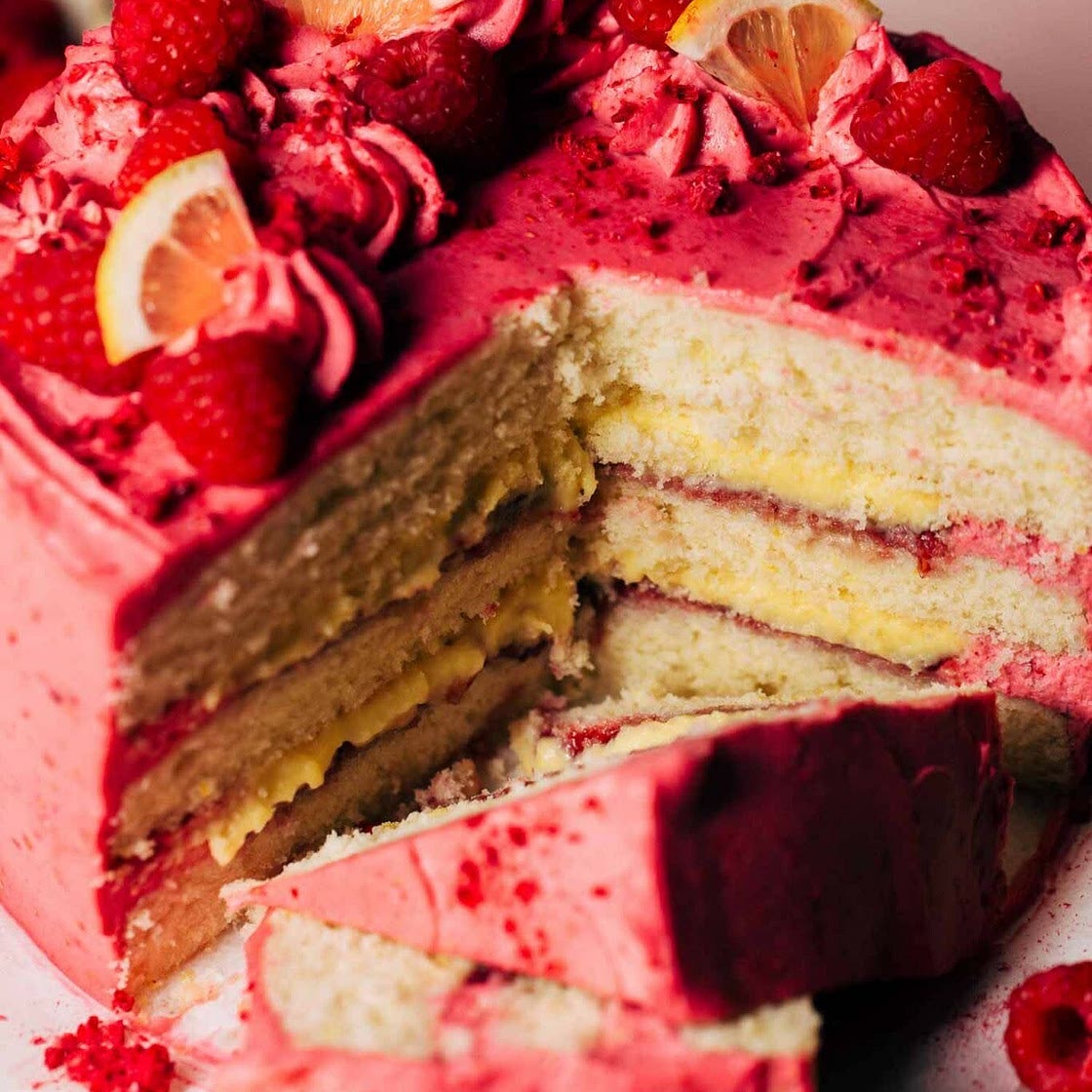 Lemon raspberry cake 