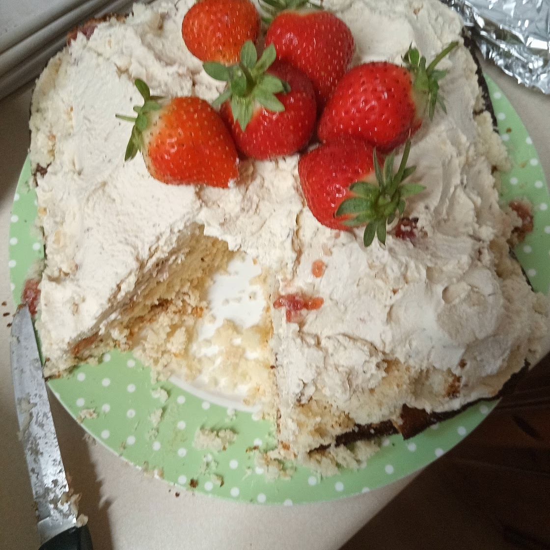 Jam and cream cake