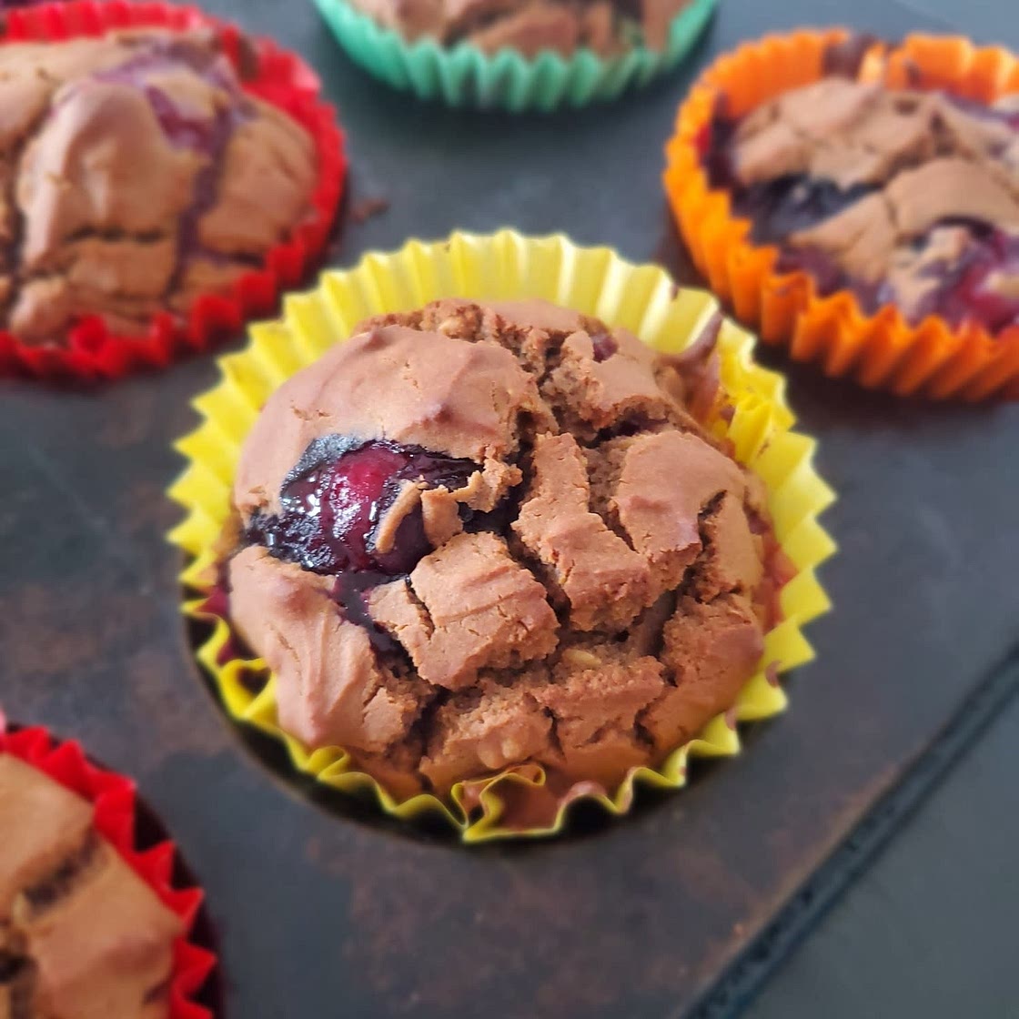Vegan Blueberry Protein Muffins (with Protein Powder)