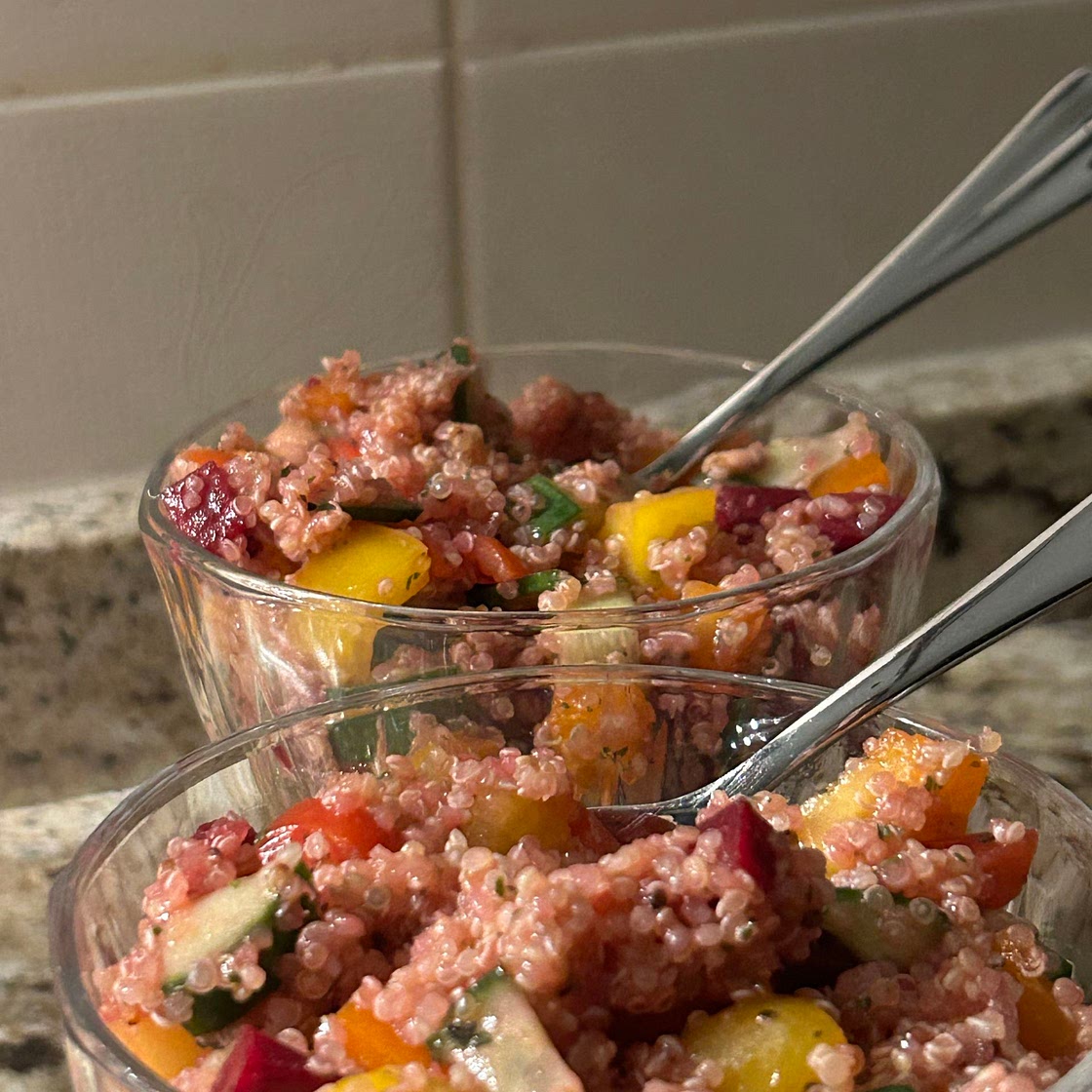 Rainbow quinoa salad 