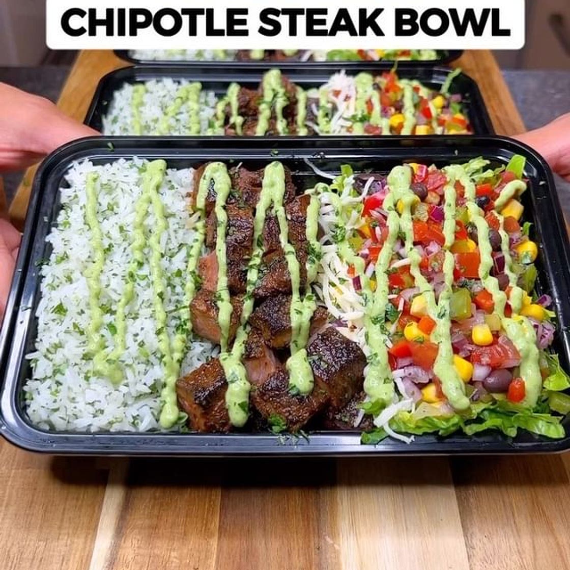 High Protein Chipotle Steak Bowl Meal Prep! All for 500 Calories