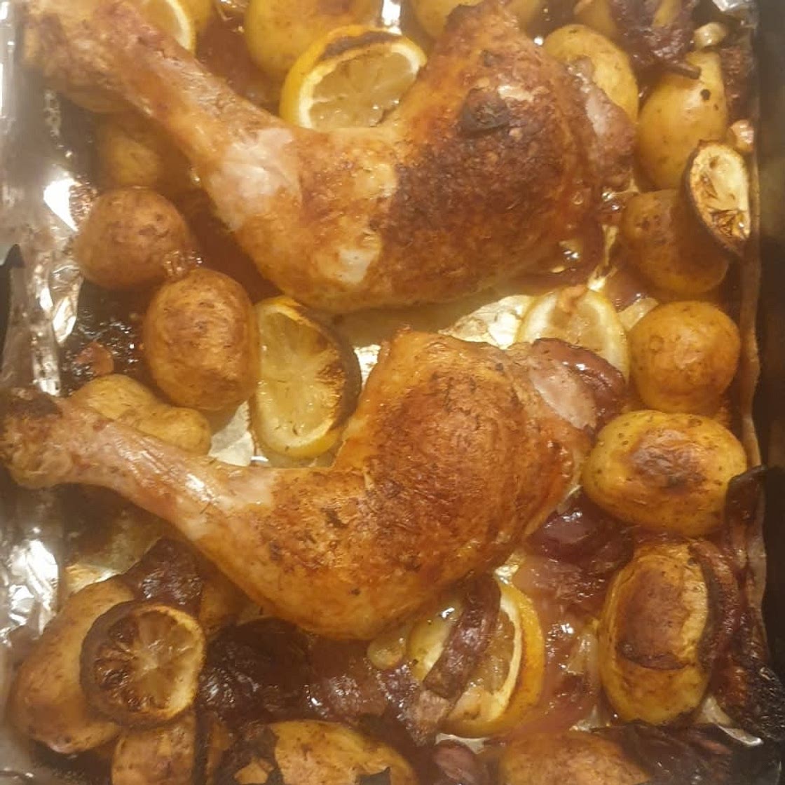 Sheet-Pan Lemon Butter Chicken Thighs