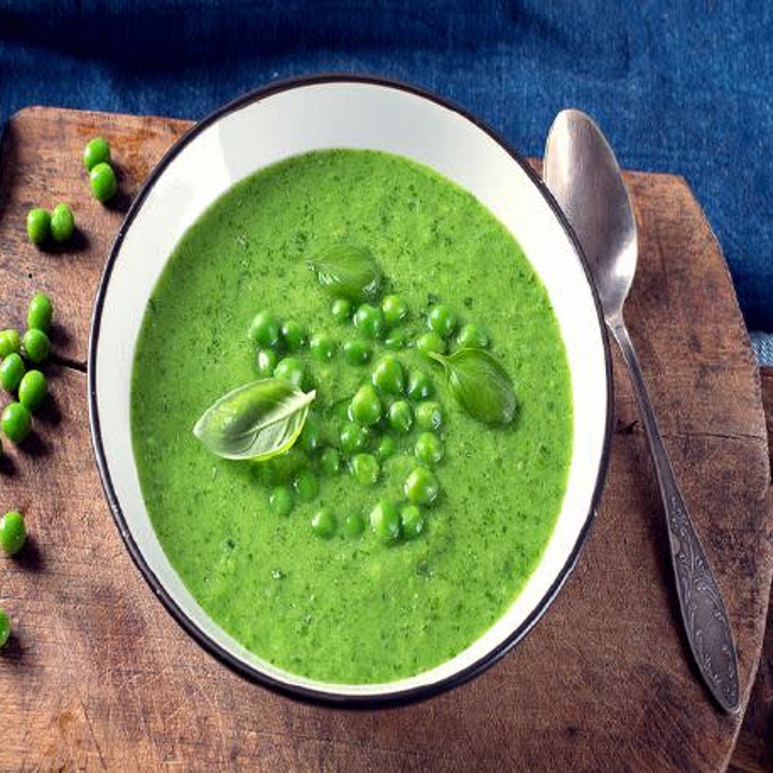 Crema de guisantes y menta