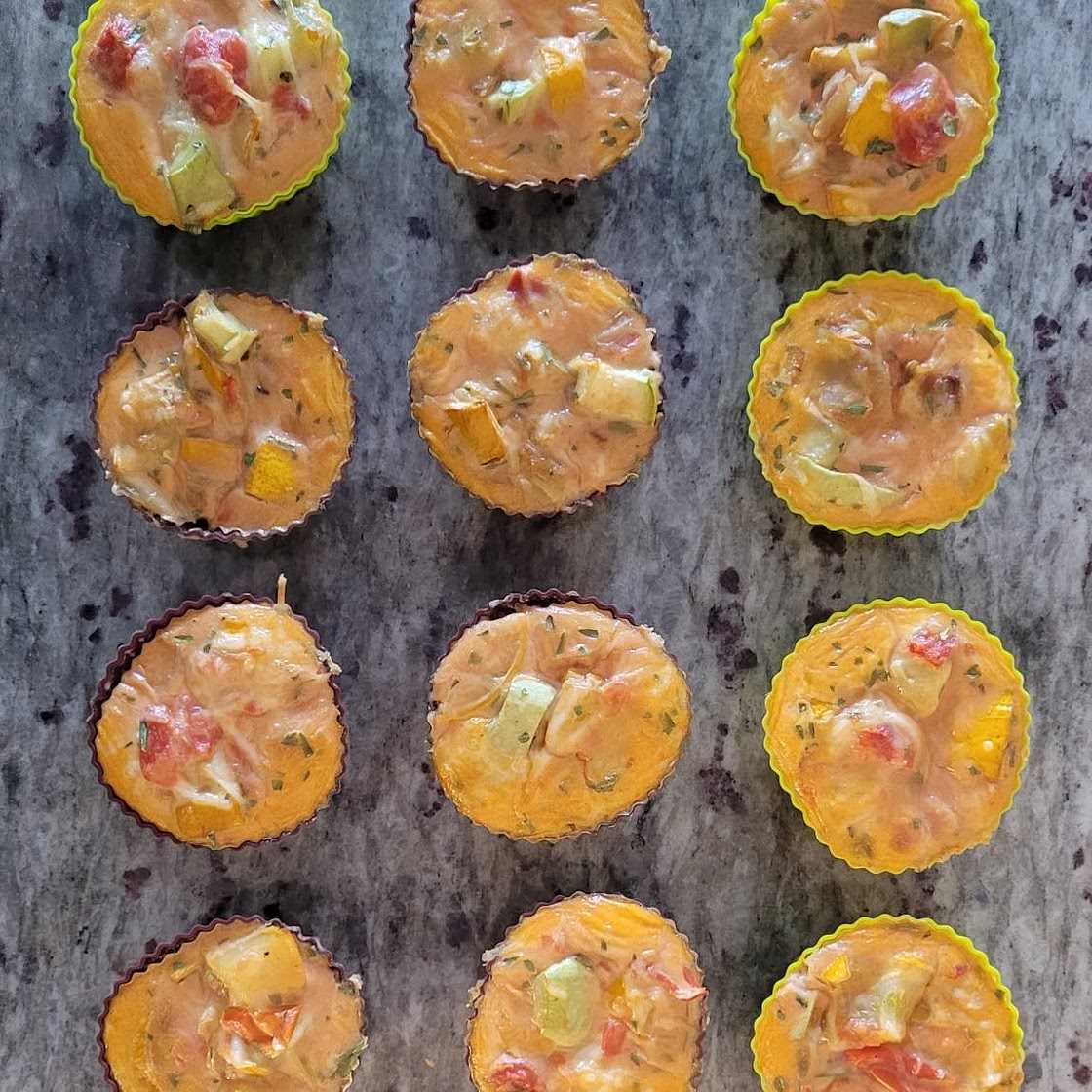Petits flans de courgettes et tomates