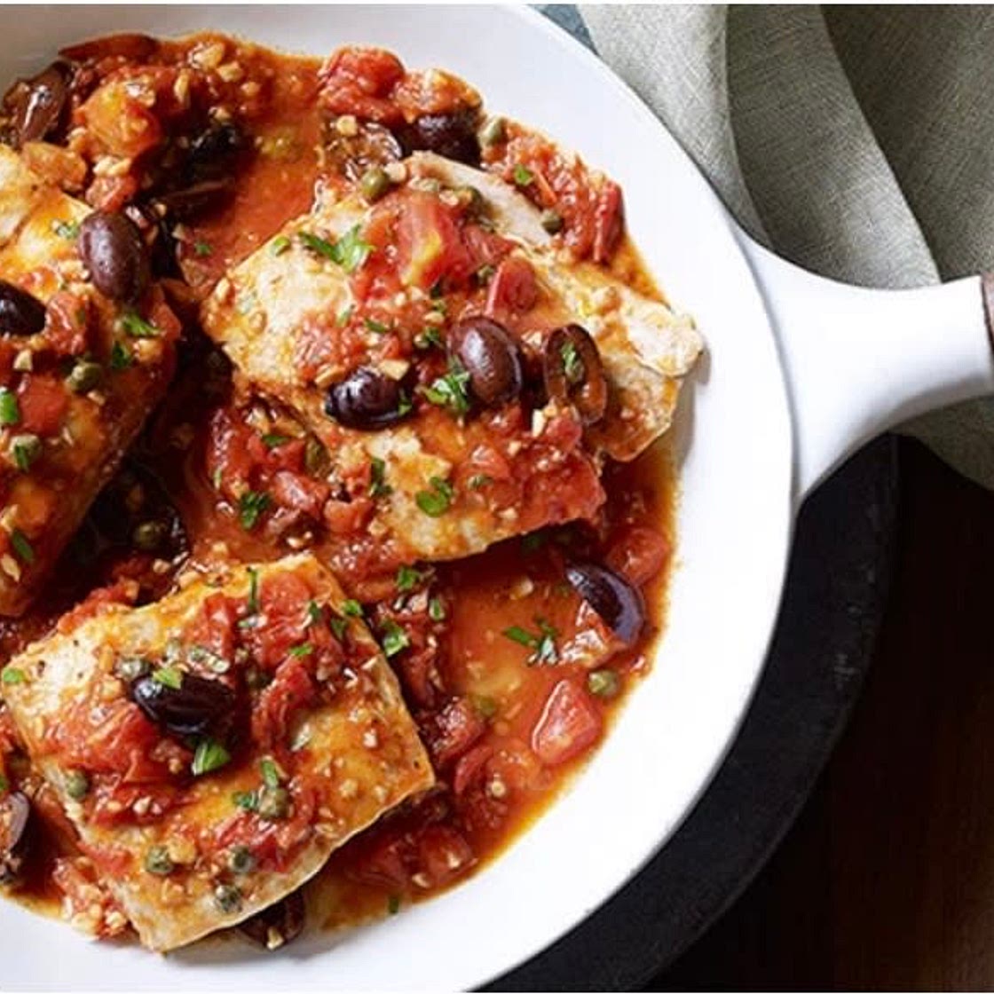Braised Mahi Mahi Puttanesca