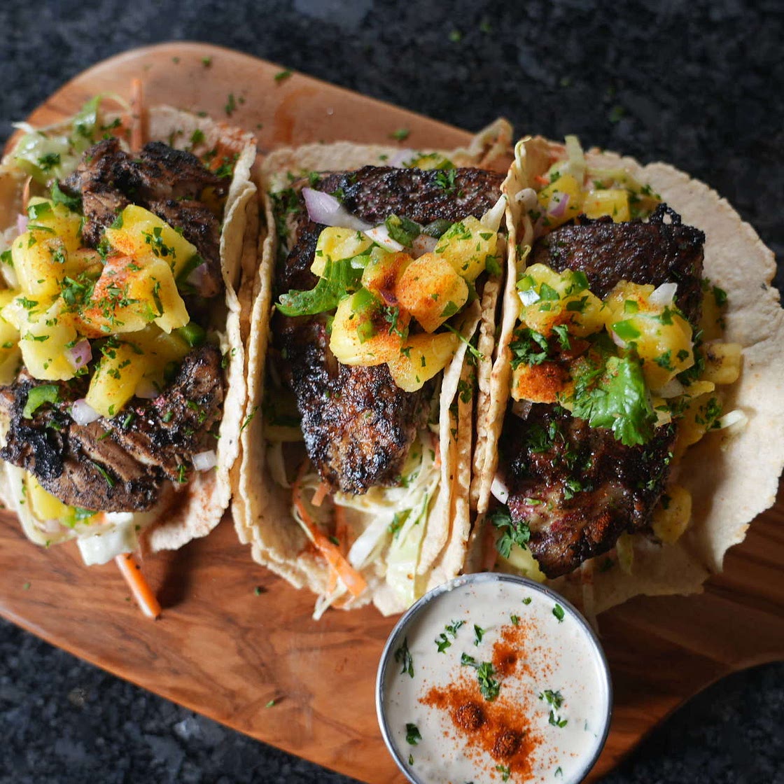 Jerk Red Snapper Tacos W/ Pineapple Salsa