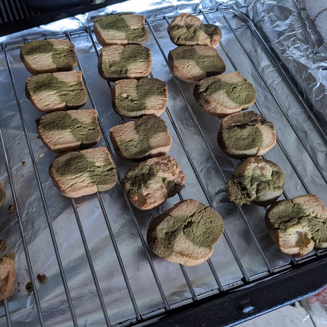 Matcha Cookies - Checkerboard Pattern