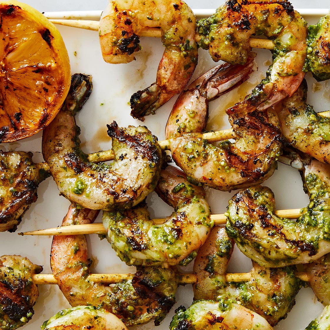 Pesto Shrimp Skewers