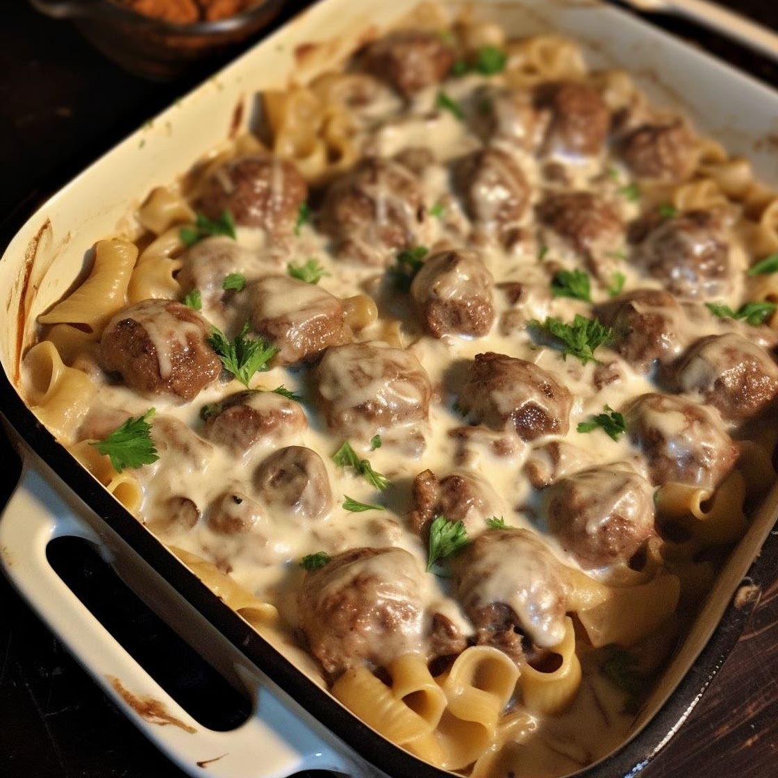 Swedish Meatball Noodle Bake