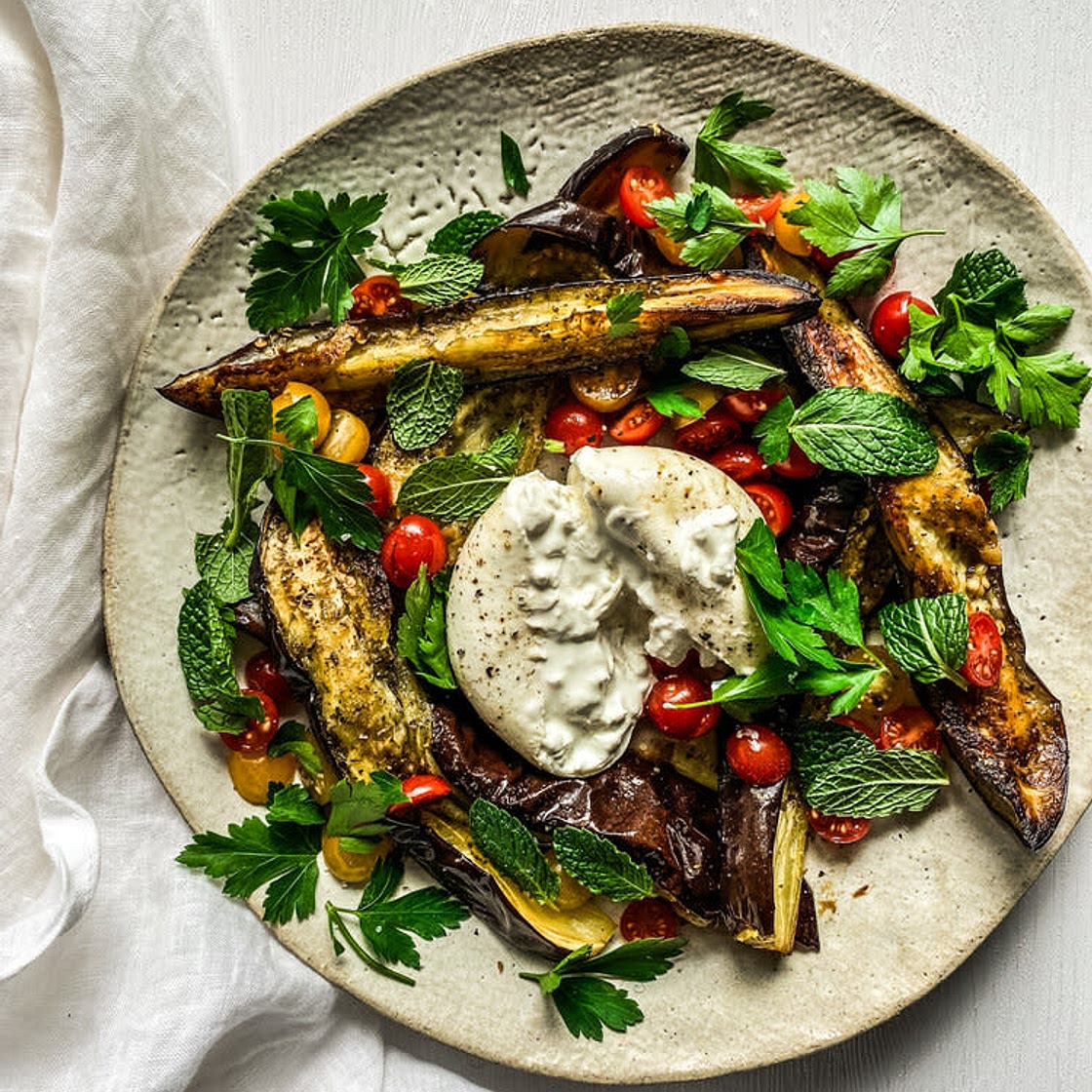 Eggplant Wedge and Burrata Side