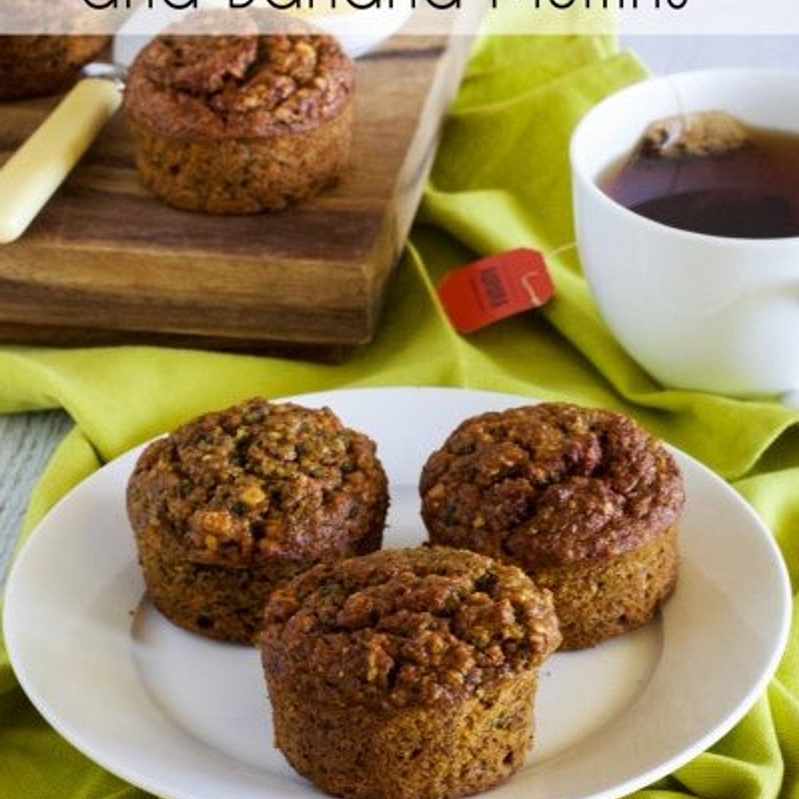 Carrot, apple and banana muffins