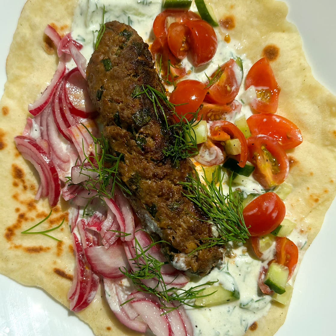 Beef Kofta Kebabs with Tzatziki Sauce