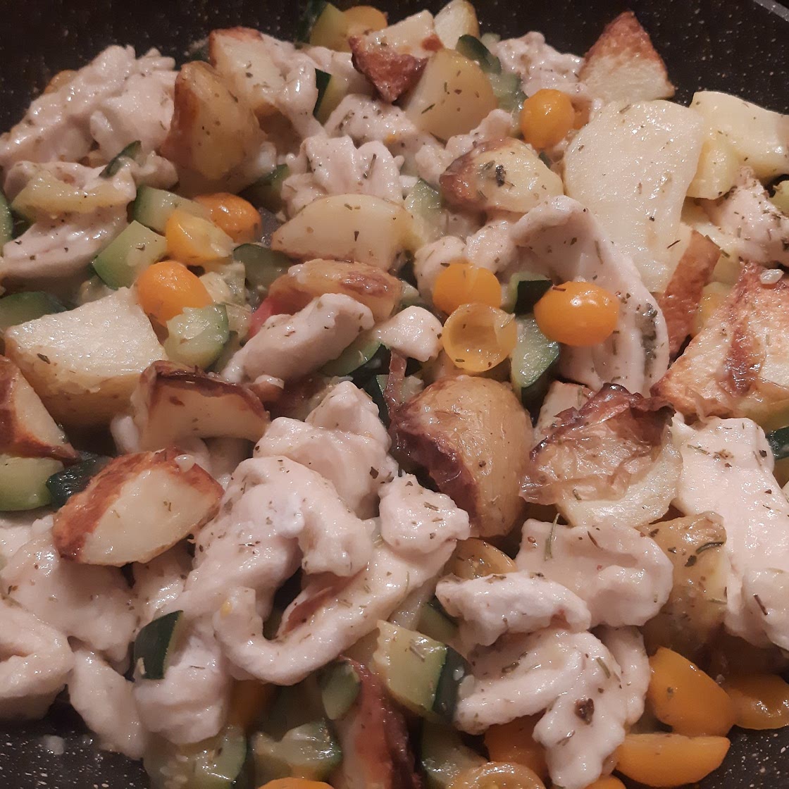 Spadellata di pollo e patate