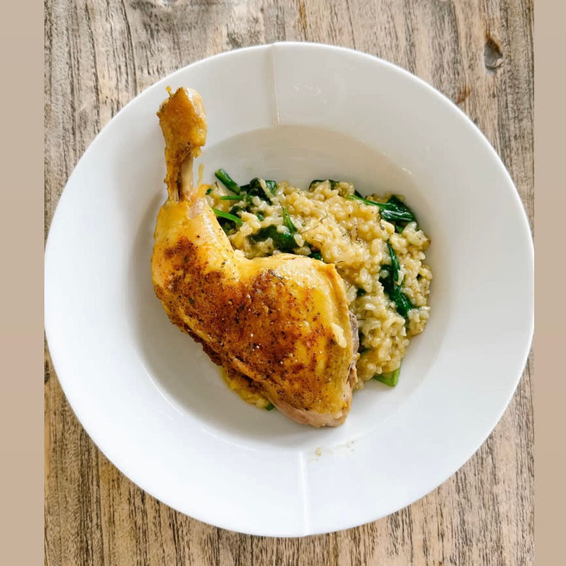 One Pan Lemon and dill risotto with roast chicken