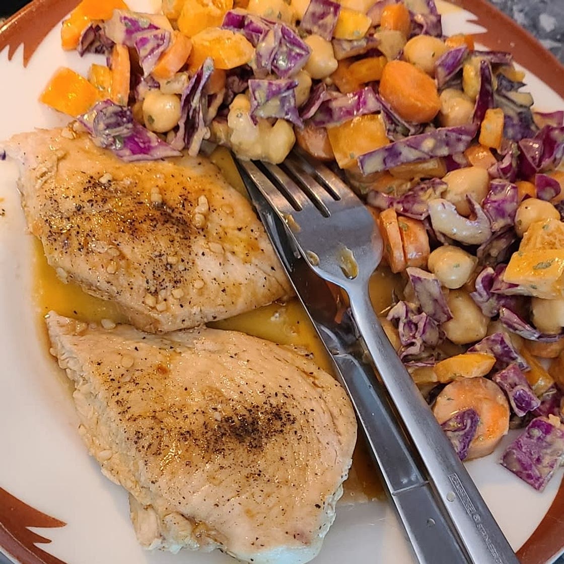 Chopped Thai Chickpea Salad with Curry Peanut Dressing