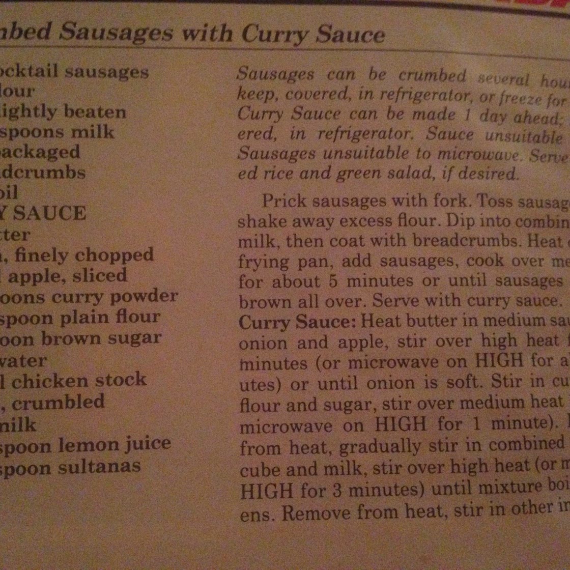 Curried Sausages
