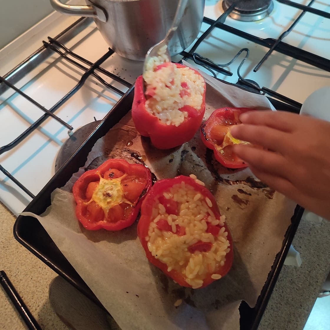 Peperoni ripieni di riso