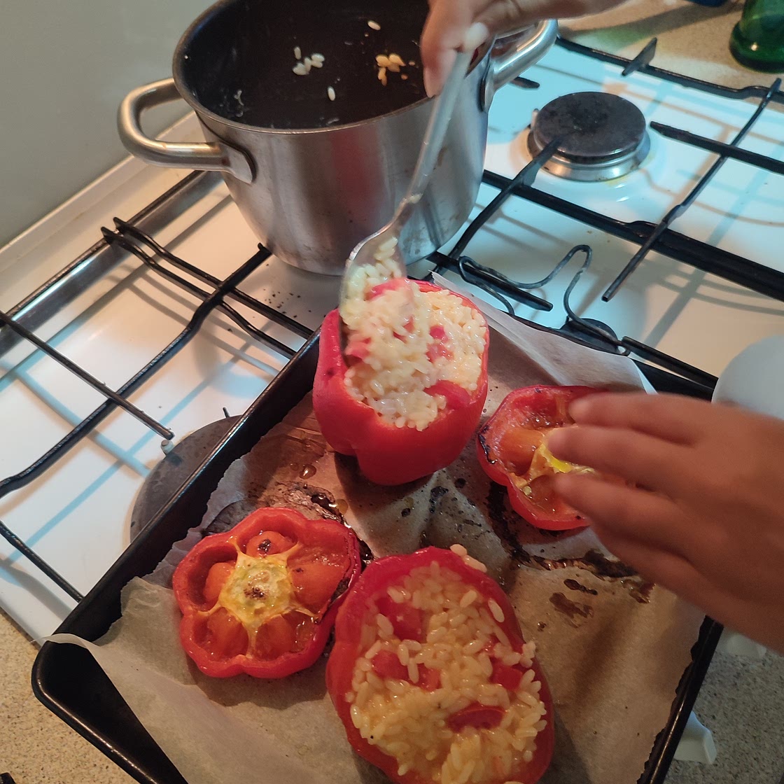 Peperoni ripieni di riso