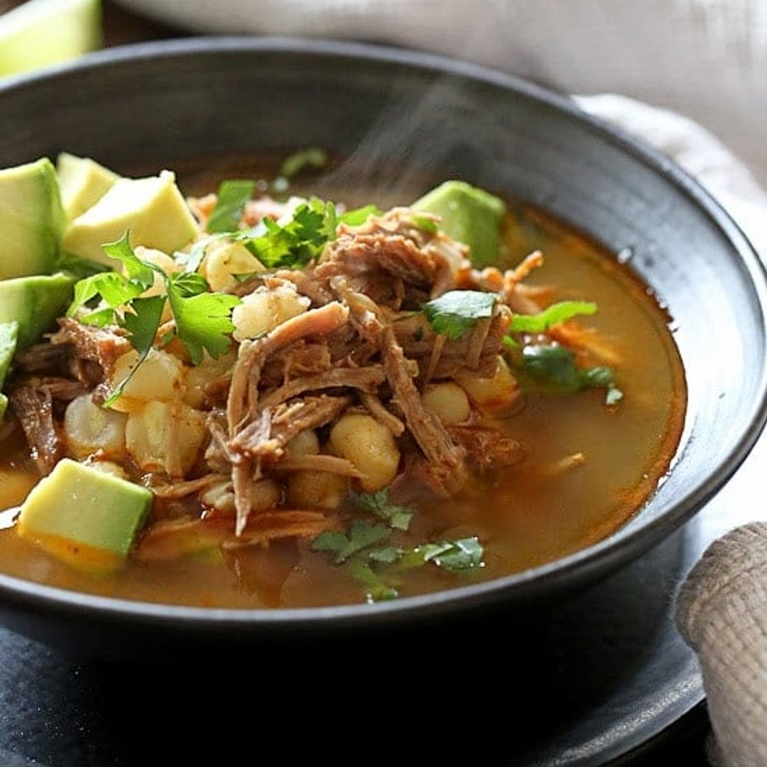 Pressure Cooker Pozole (Pork and Hominy Stew)
