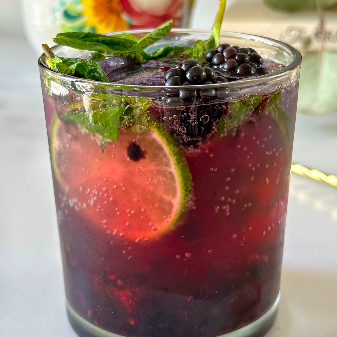 Gut Healthy Blackberry Mint Mojito Mocktail