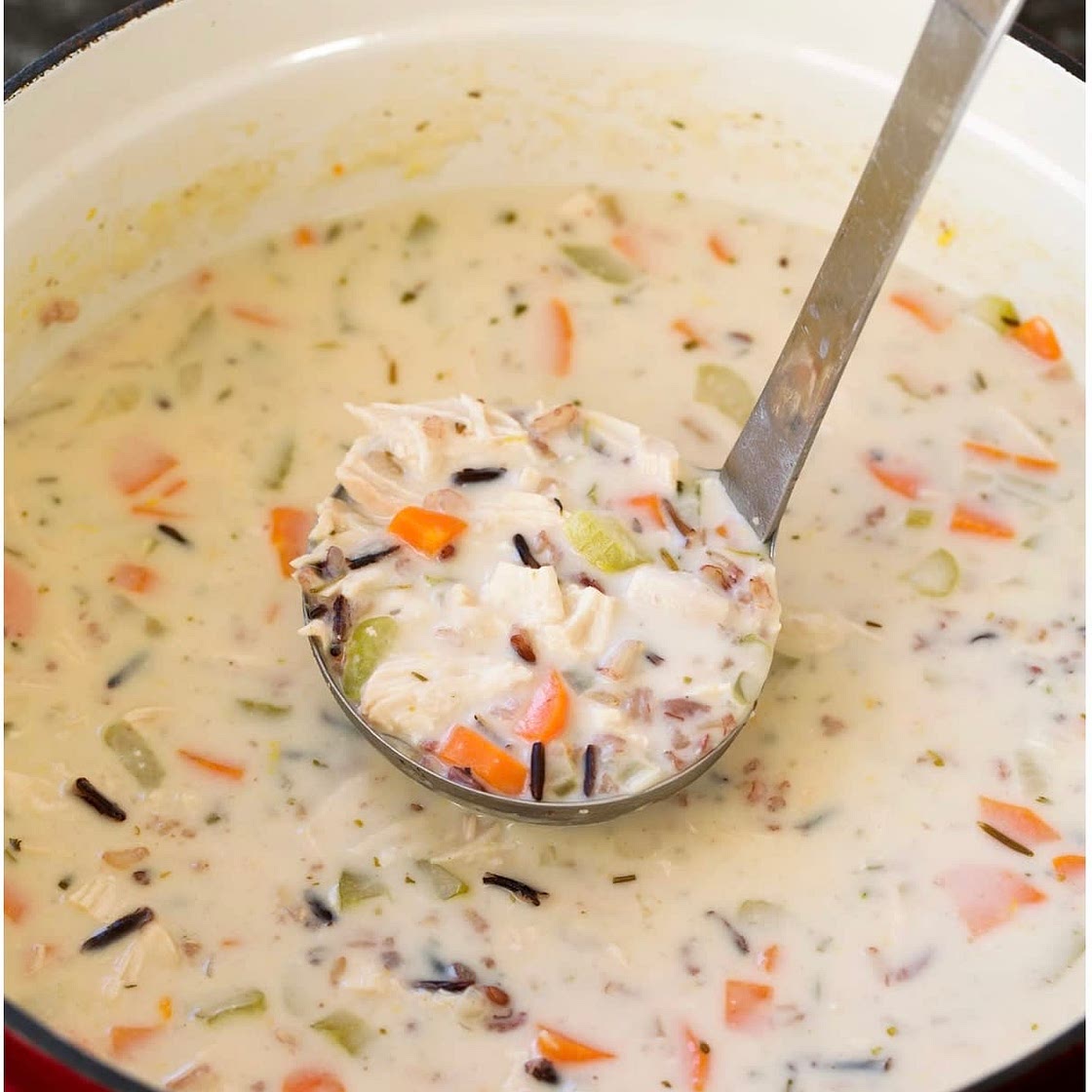 Paige’s lemon chicken soup with wild rice
