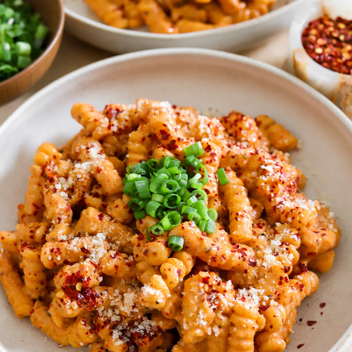 CREAMY GOCHUJANG PASTA WITH TOFU