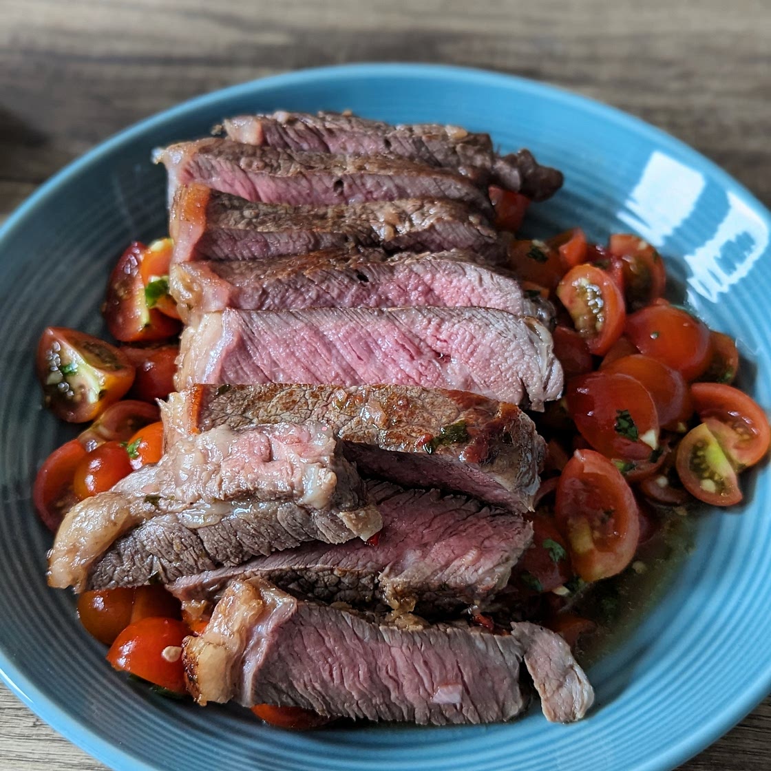 Grilled Flank Steak with Tomato Salad