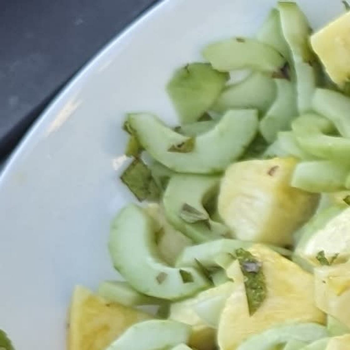 Pineapple Cucumber Salad with Mint
