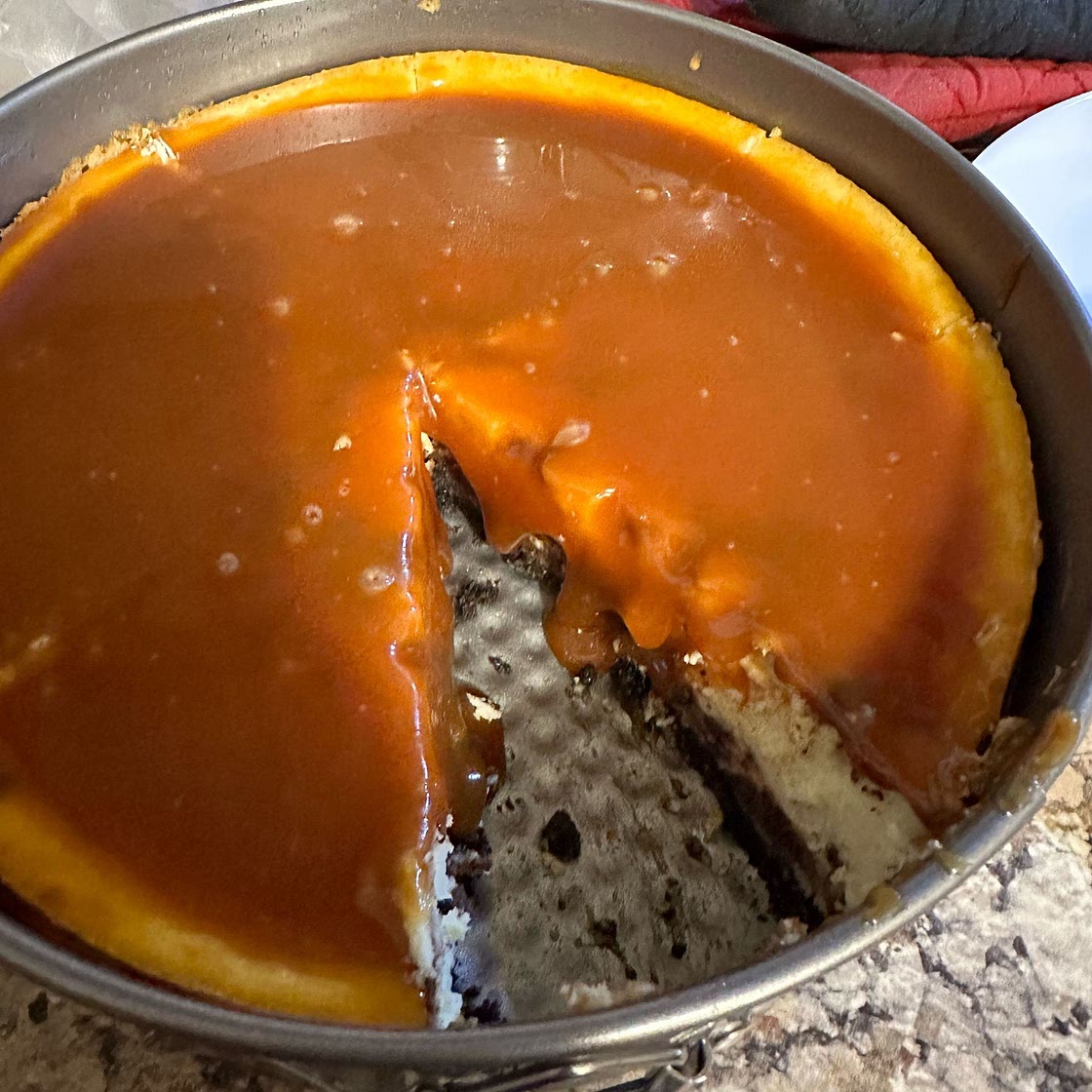 Salted Caramel Chocolate Chip Cheesecake