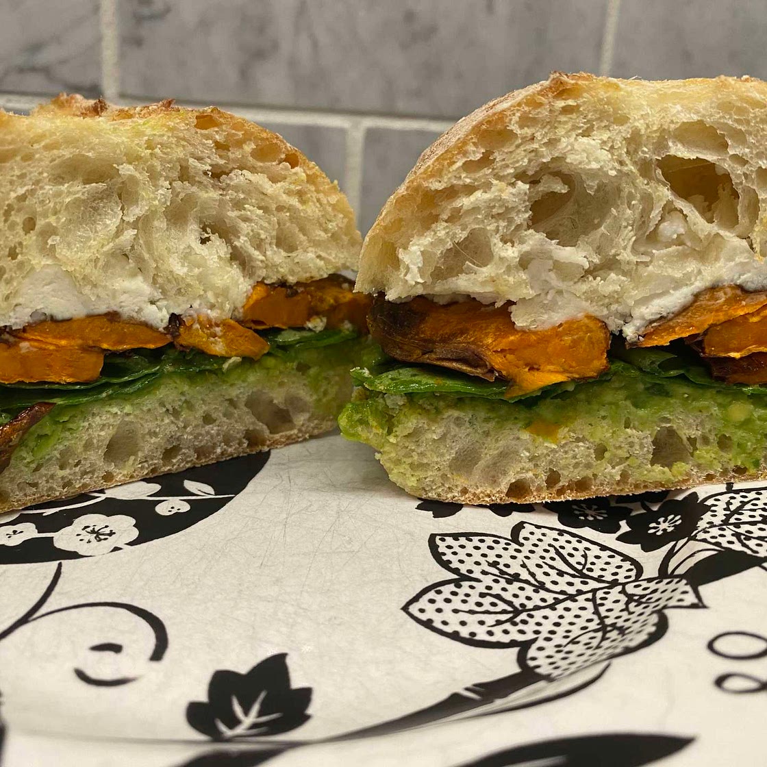 Sweet Potato Goat Cheese Sandwich