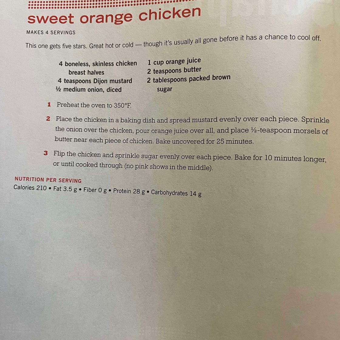 Sweet Orange Chicken