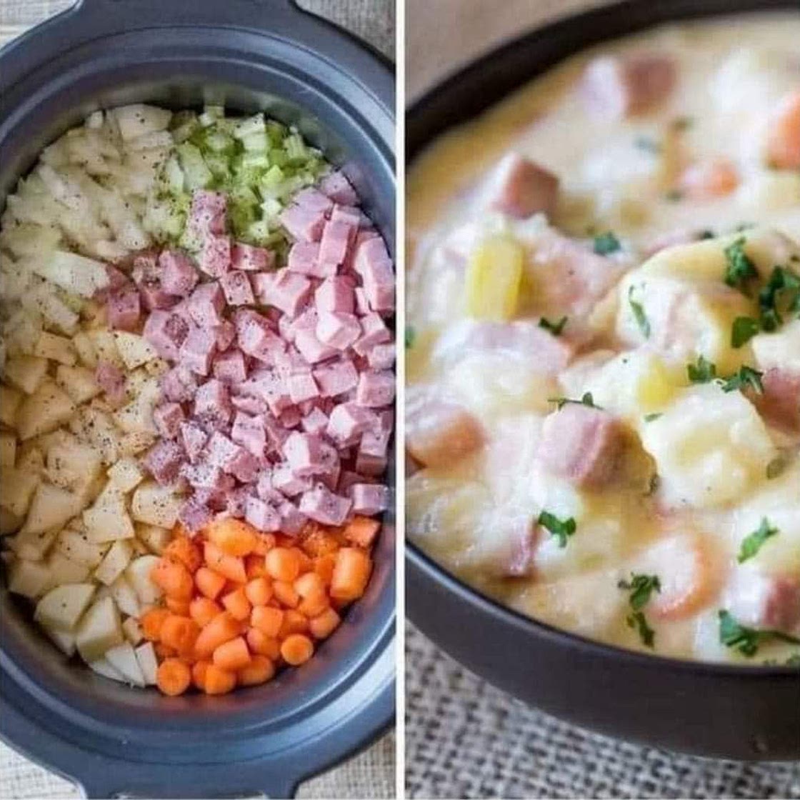 Slow Cooker Ham and Potato Soup