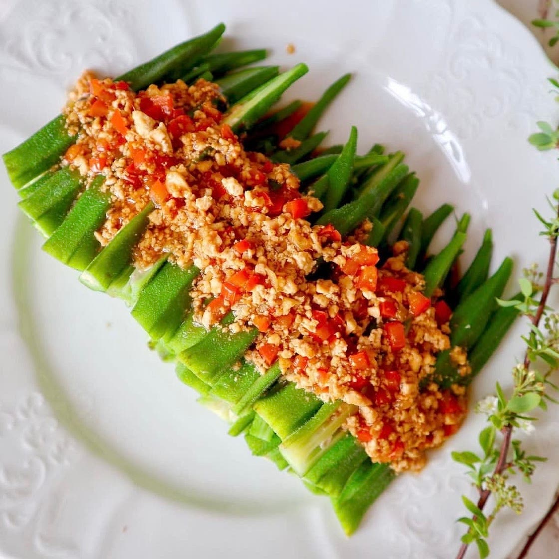 Spicy Okra recipe (onions and garlic free)