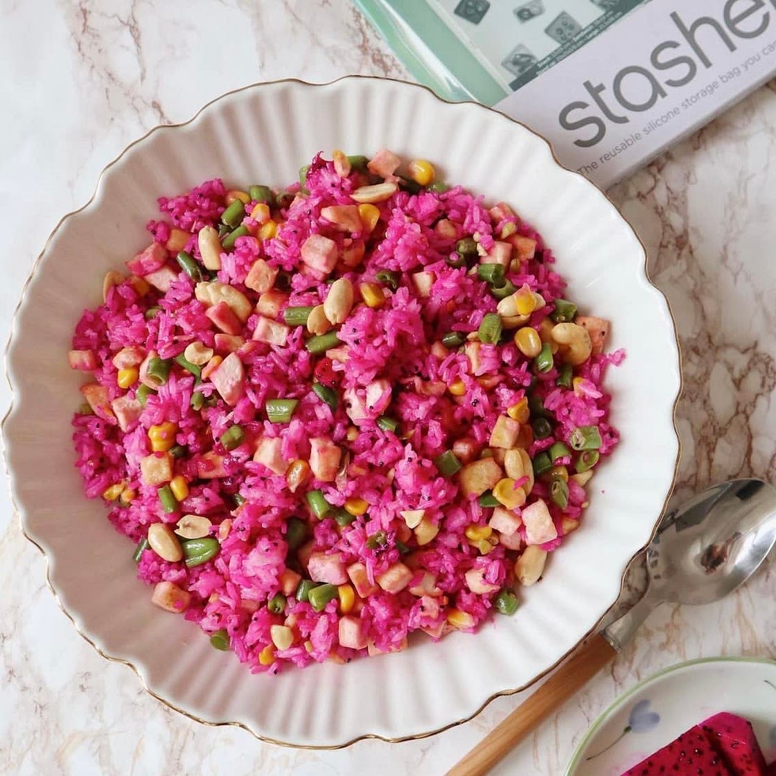 Dragon fruit Fried Rice vegan