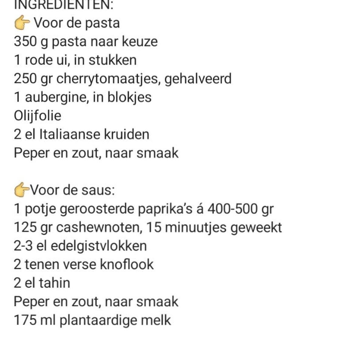 Romige pasta met geroosterde groente