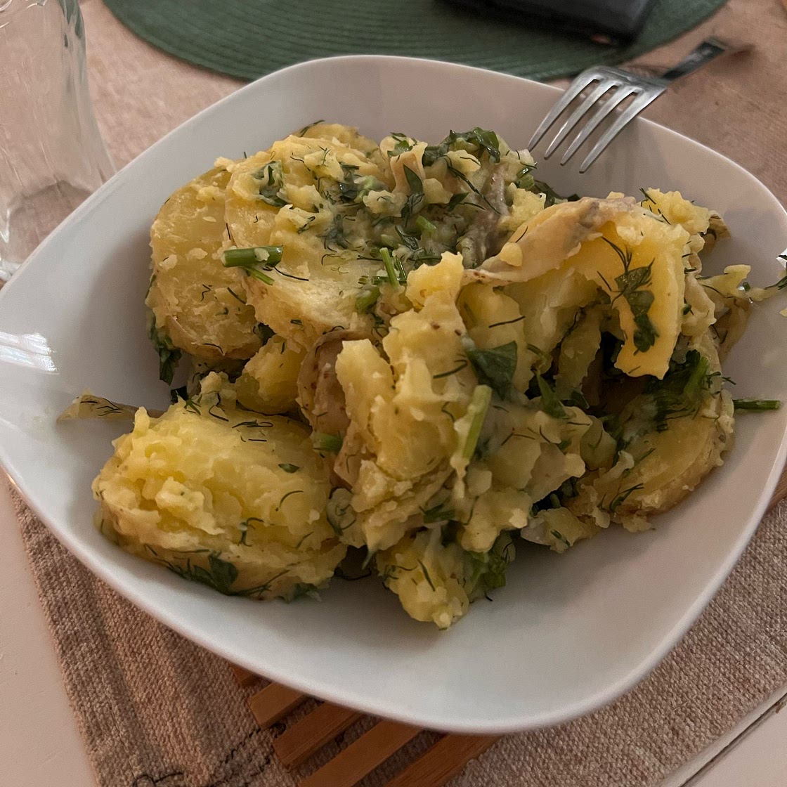 Mustard Potato Salad, Mediterranean-Style