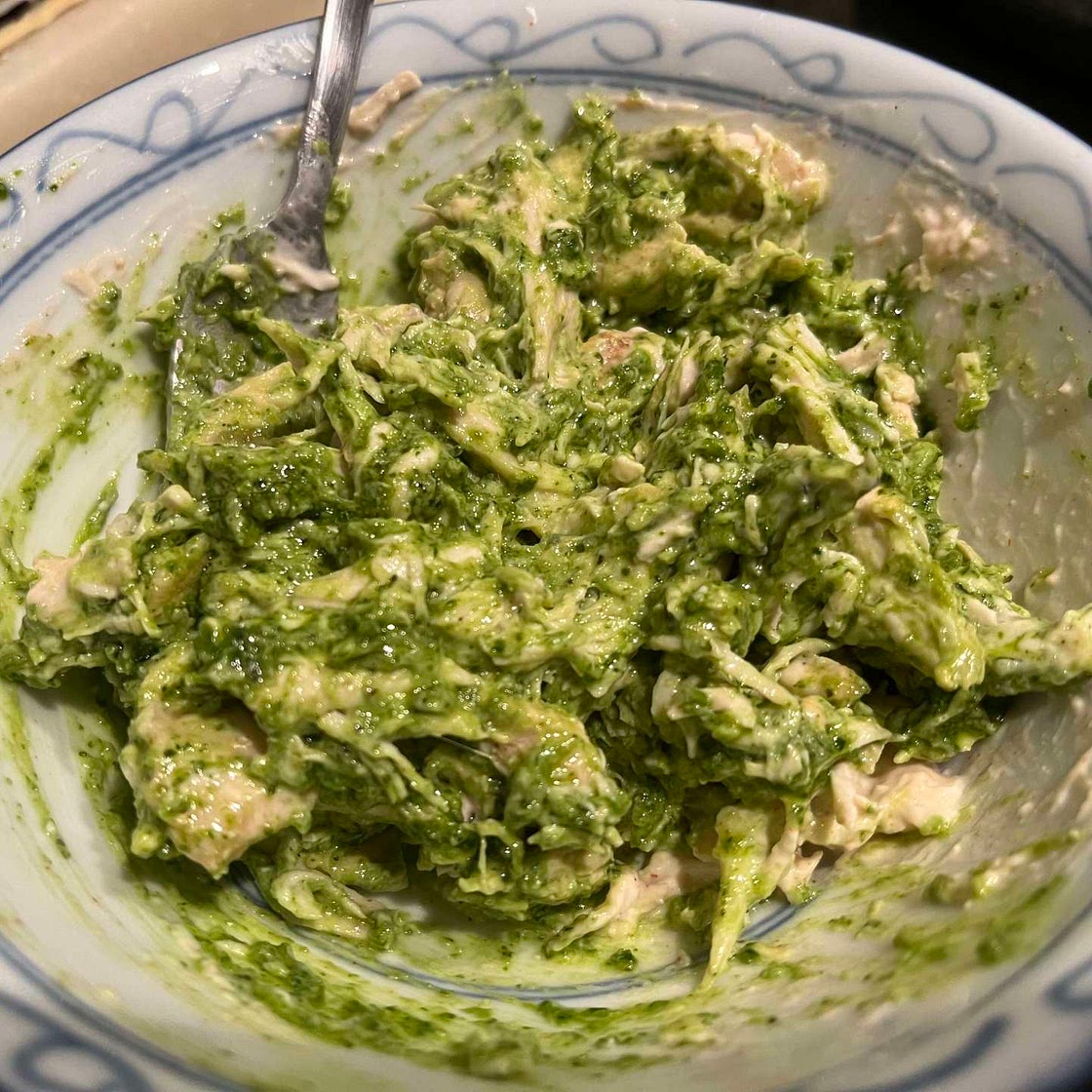 Basil Pesto Shredded Chicken