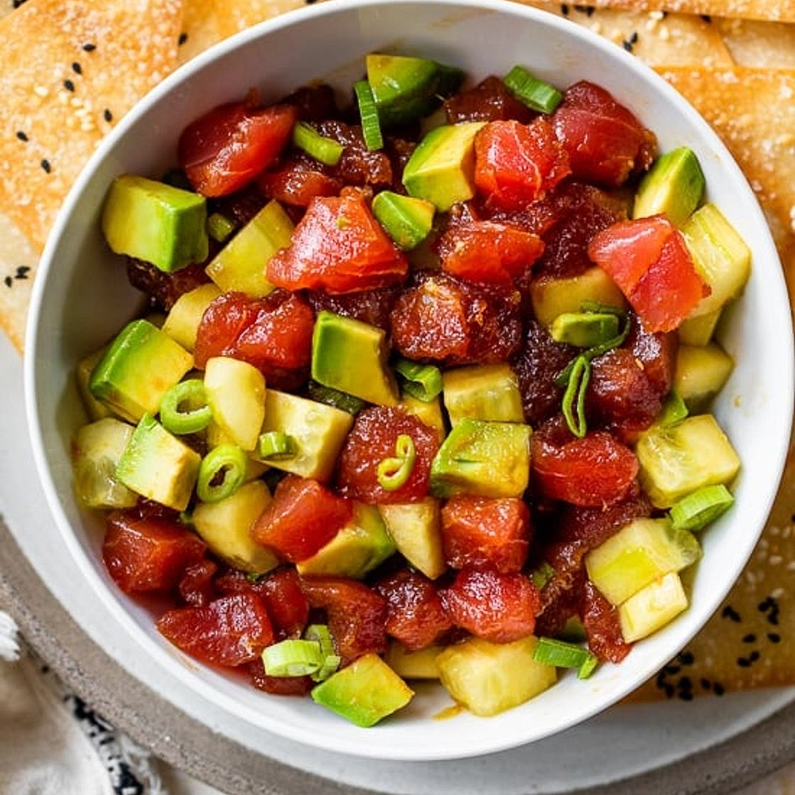 Tuna Tartare with Cucumber and Avocado