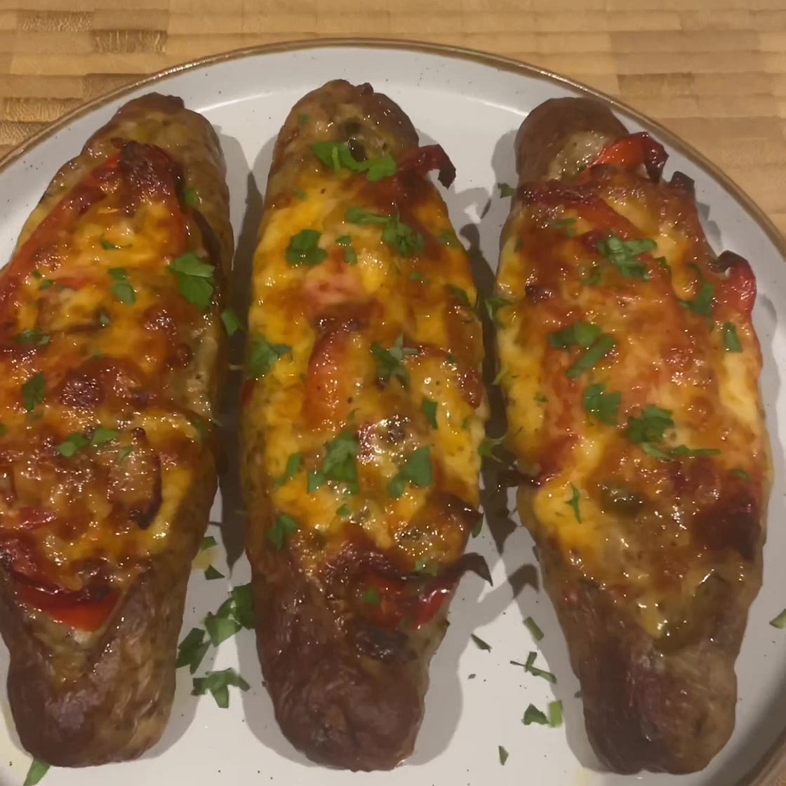  Cheesy Stuffed Sausages 